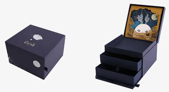 双层抽屉式月饼盒免抠