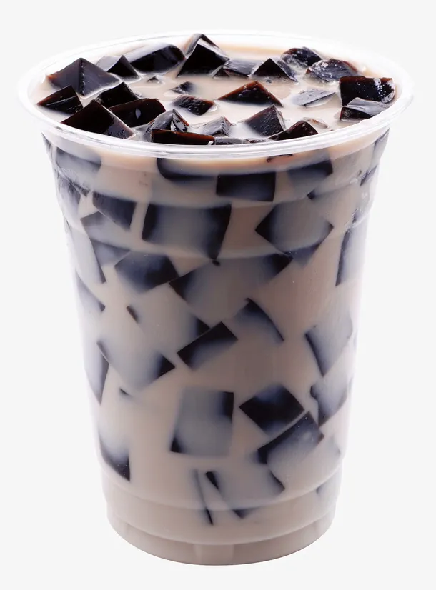 椰奶龟苓膏的实物奶茶免抠