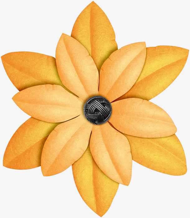 黄色手工花朵免抠