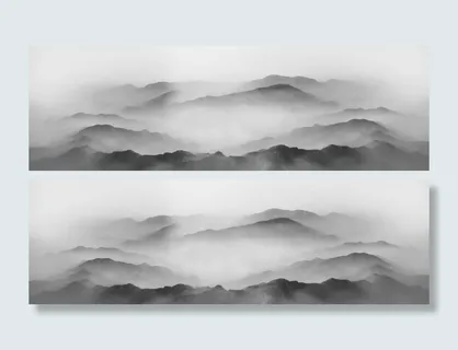 云雾大山黑白渐变背景高清