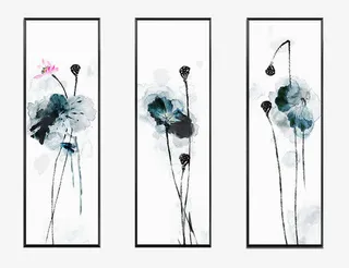 荷叶荷花挂画免抠