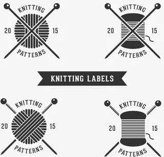 矢量针线剪影免抠