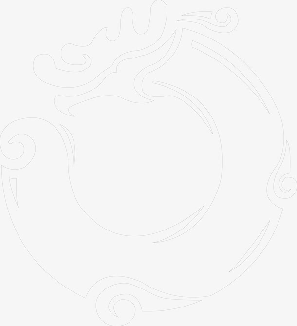 古风水墨卡通可爱龙免抠