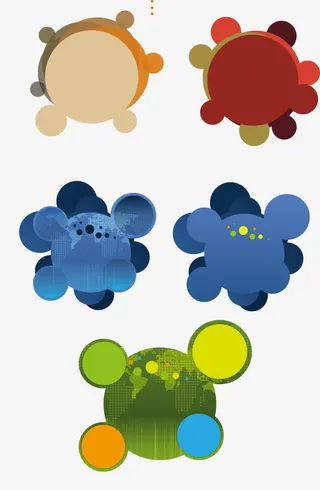 圆形网页模板矢量素材免抠