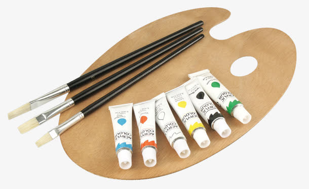 调色盘和颜料免抠