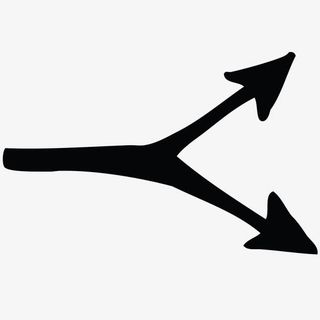 分叉箭头黑色免抠