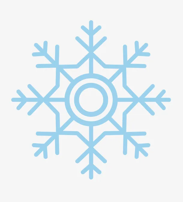 简约淡蓝色雪花免抠