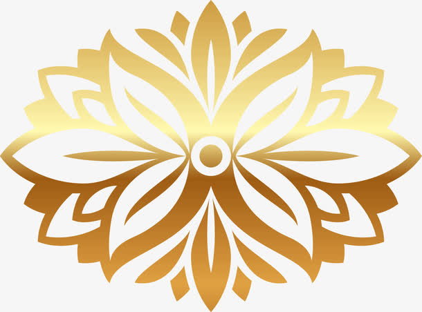 金色欧式花纹免抠