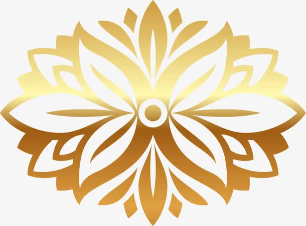金色欧式花纹免抠