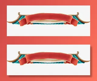 复古金色边框古风素材免抠