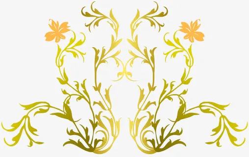 金色花纹免扣素材免抠