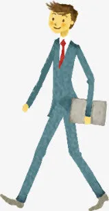 春天蓝色商务男生免抠