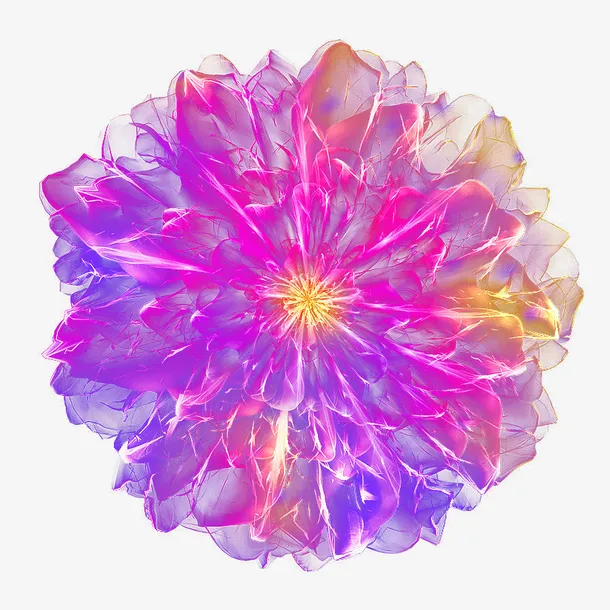 梦幻紫色花朵顶视图免抠