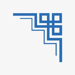 蓝色边角装饰免抠