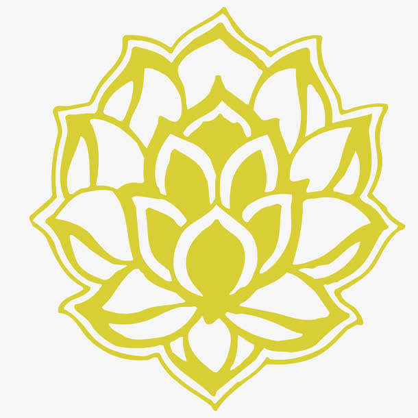 金色的莲花佛教素材免抠