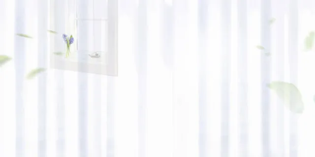 白色窗帘主页装修免抠
