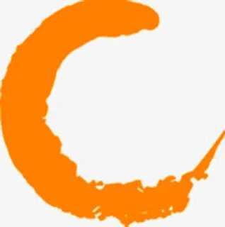 黄色月亮形状线条免抠