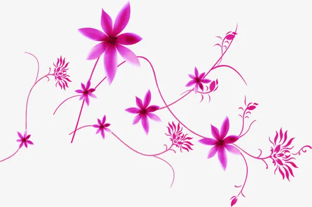 创意质感渐变红色的花朵设计图案免抠