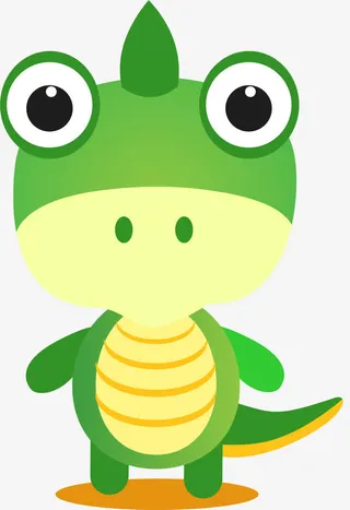 绿色卡通恐龙免抠