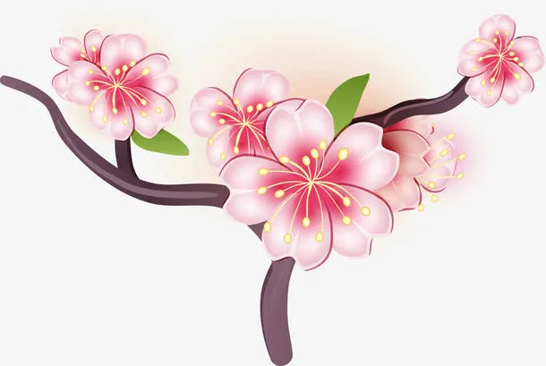 矢量唯美梅花图案免抠