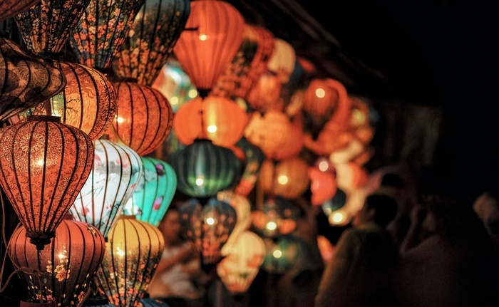 唯美夜间灯笼高清