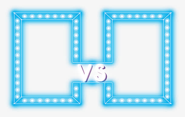 精美绿色霓虹灯对比框免抠