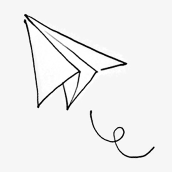 黑色简约纸飞机免抠