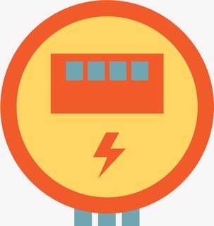 圆形矢量卡通风格电表免抠