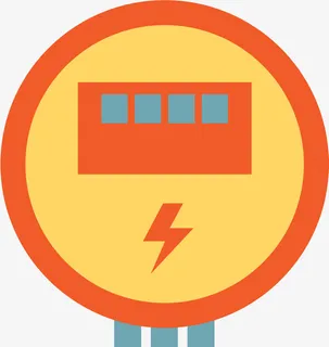 圆形矢量卡通风格电表免抠