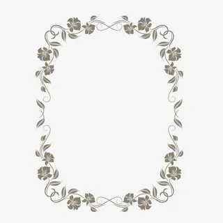 矢量鲜花椭圆欧式竖边框免抠
