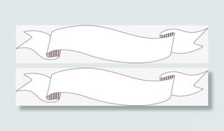 白色线条绸带免抠