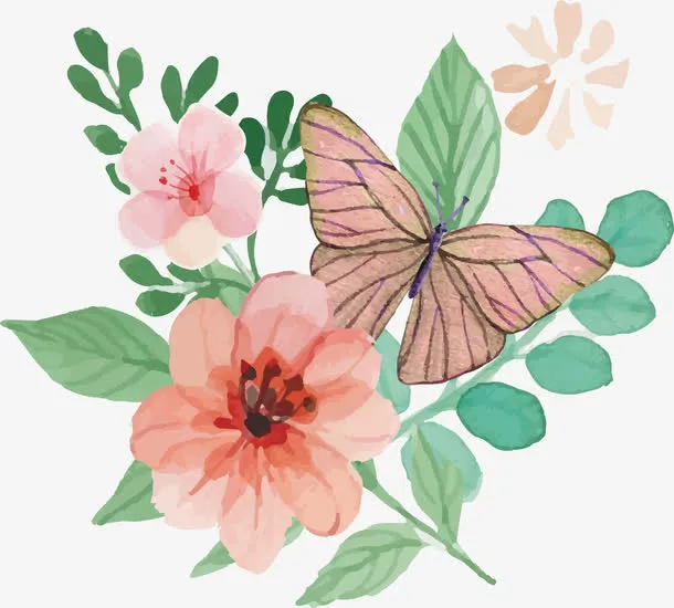 采摘的野花花束免抠