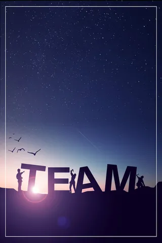 团队星空剪影背景高清