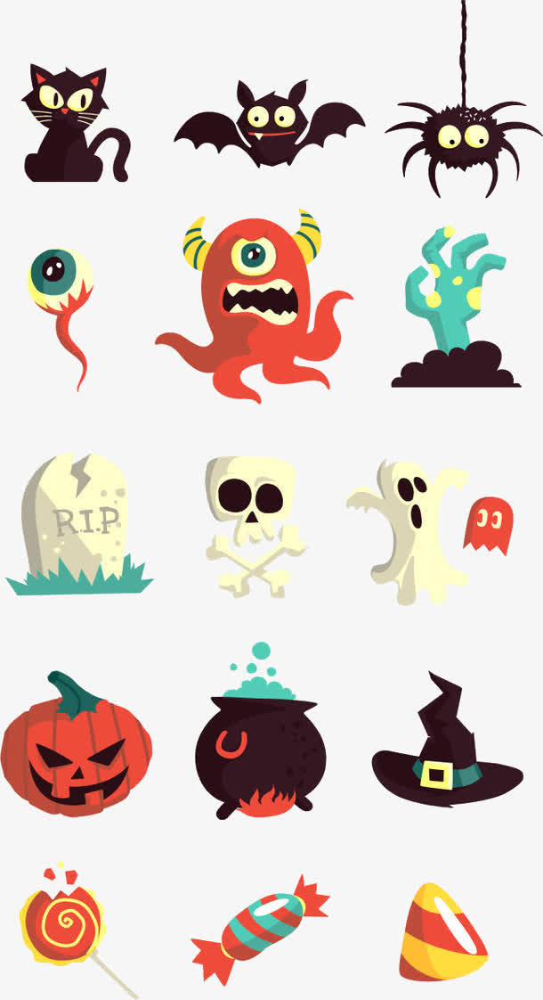 万圣节可爱小元素免抠