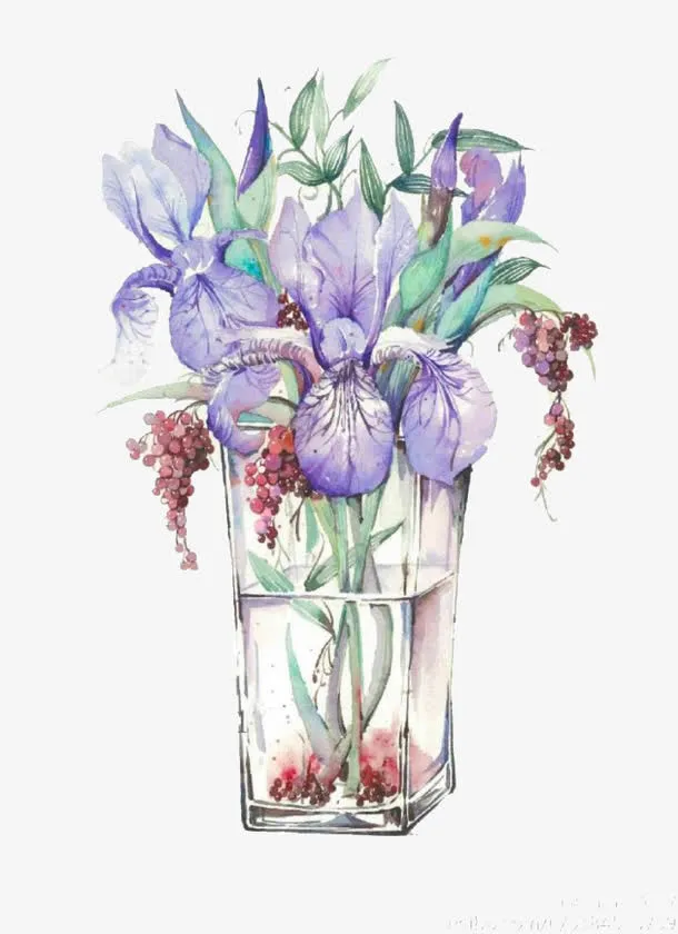 彩绘鲜花免抠