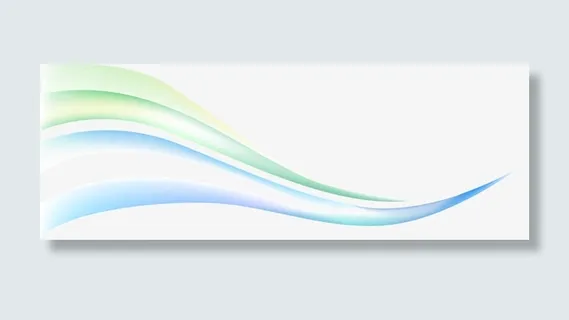 蓝绿色波浪线条素材免抠
