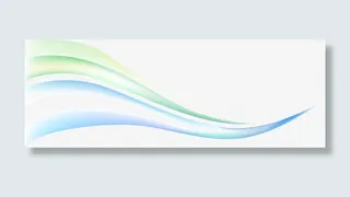 蓝绿色波浪线条素材免抠