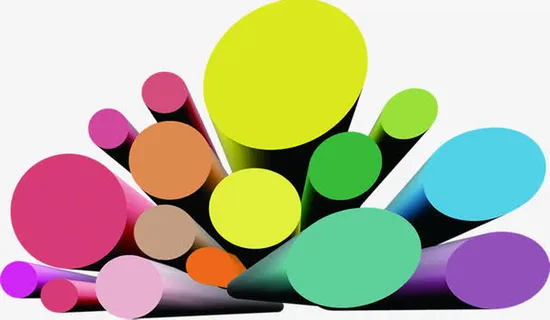 彩色圆柱招聘海报免抠