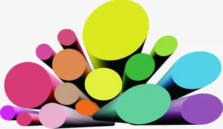 彩色圆柱招聘海报免抠