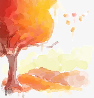 水彩树免抠