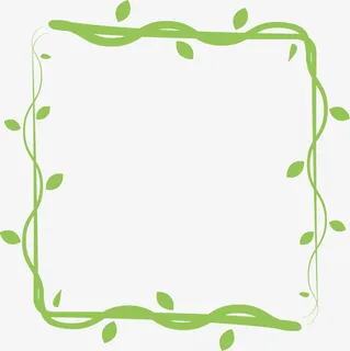 绿色春季树藤框架免抠