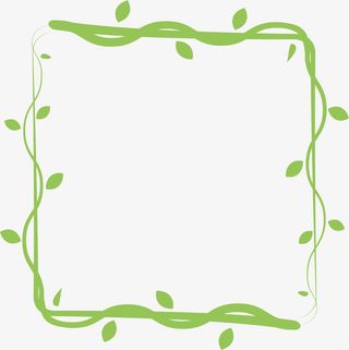 绿色春季树藤框架免抠