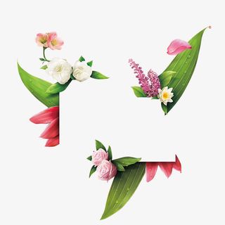 美丽花边信封装饰免抠