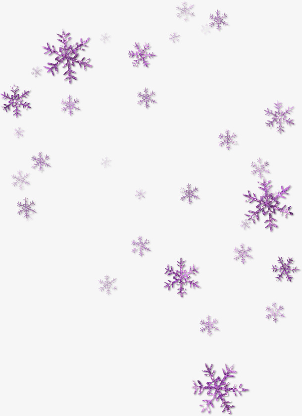 紫色清新雪花漂浮素材免抠