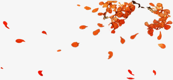 红色花瓣梅花花瓣免抠
