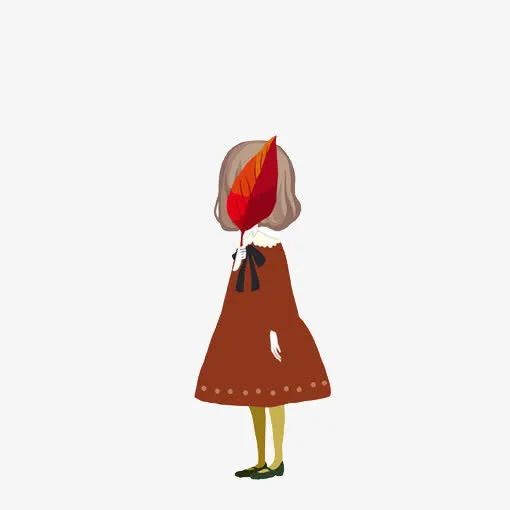 唯美手绘人物插画免抠