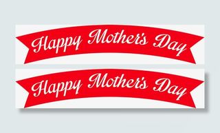 红色电商母亲节字母横标免抠