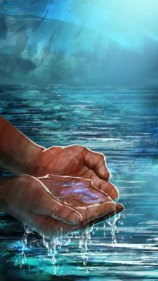 捧水的双手免抠