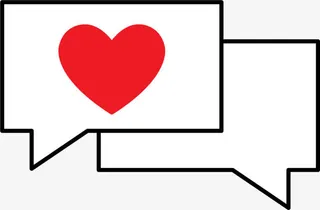 白色情人节爱心对话框免抠