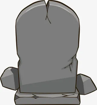 灰色石头墓碑免抠